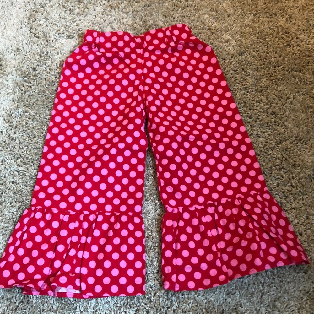 Girls red and pink polkadot bell bottoms